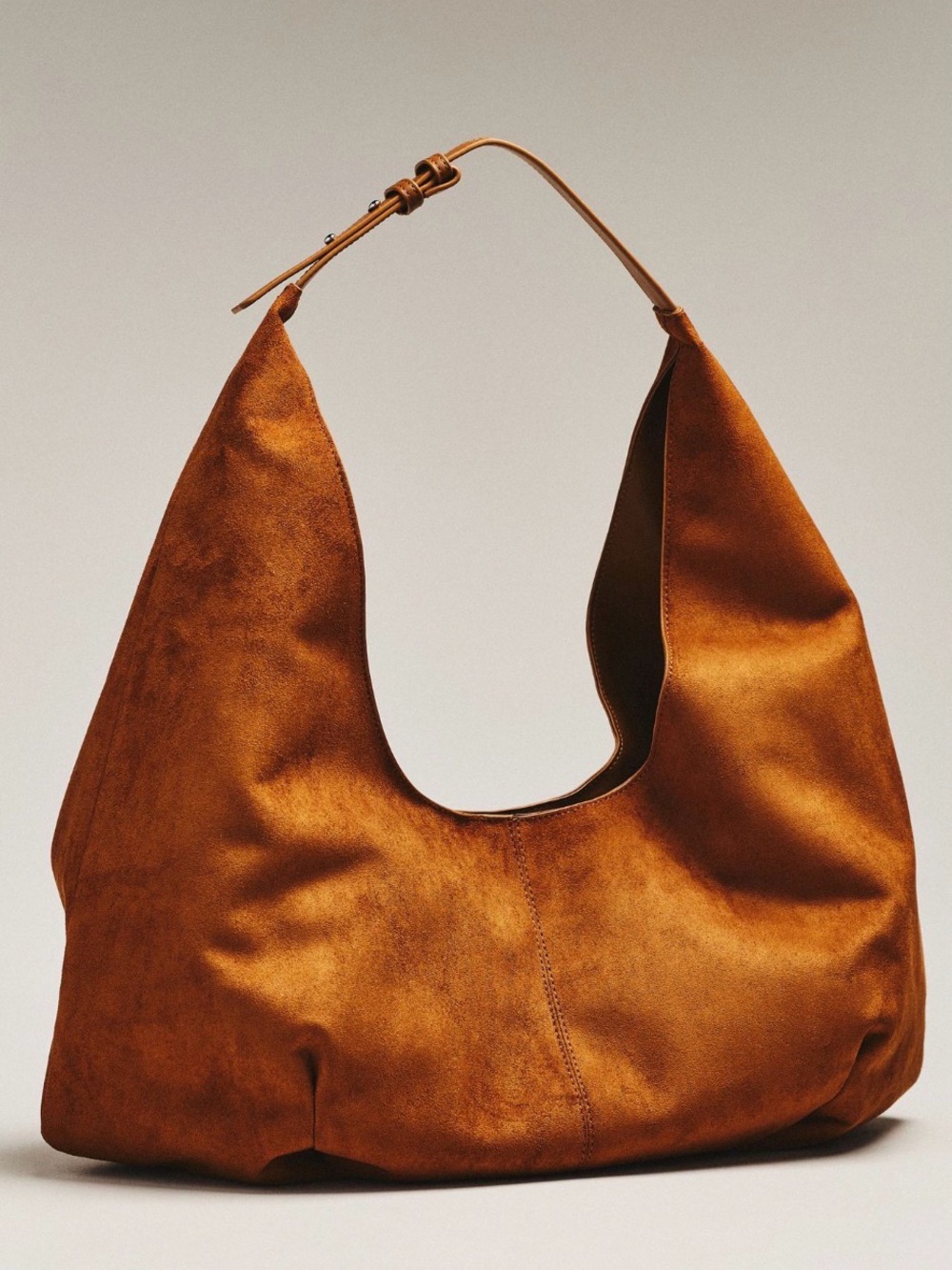 Anthropologie Large Faux Suede Slouchy Tote in Tan NWT